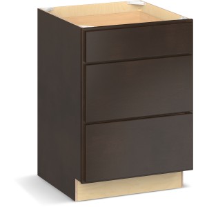 RELIABILT Parkstone II Base Cabinet, Espresso Stained, 24" W, 3 Drawers, Fully Assembled - 641028 | Lowe's Pro Supply
